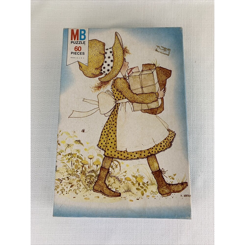 Vintage Milton Bradley‎ Holly Hobbie 60 Piece Puzzle  1976 Blue 4676-2 Complete